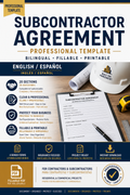 Subcontractor Agreement | Contrato para Subcontratistas | PDF Bilingüe Rellenable