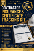 Contractor Insurance & Certificate Tracking Kit — Texas Edition | Bilingual Fillable PDF