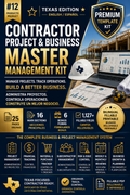Contractor Project & Business Master Management Kit — Texas Edition | Bilingual Fillable PDF