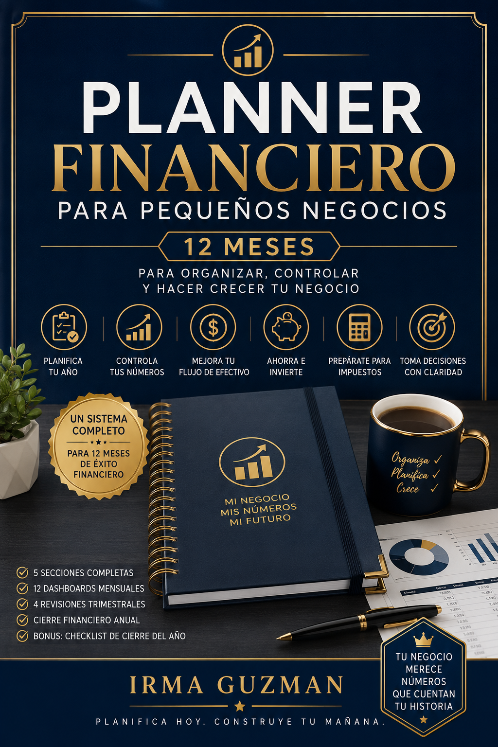 Planner Financiero para Pequeños Negocios |Digital de 12 Meses