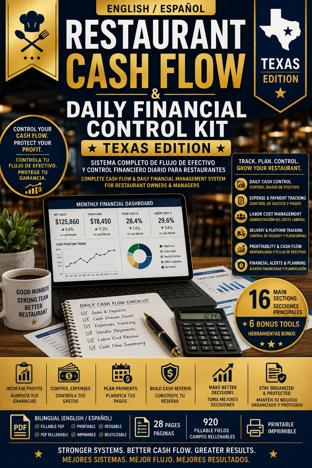 Restaurant Cash Flow & Daily Financial Control Kit — Texas Edition