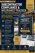 Subcontractor Compliance & Insurance Tracker | COI + Compliance Management Kit | Bilingual
